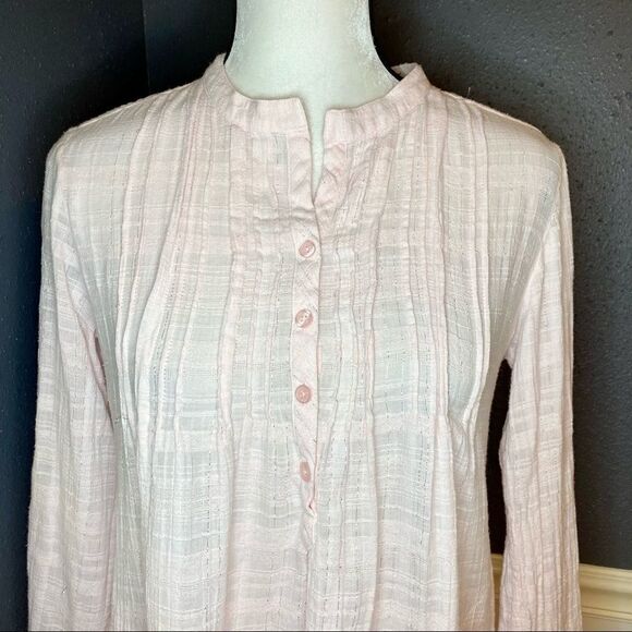 Rebecca Taylor Pink Pintuck Roll Tab Blouse - Picture 3 of 9